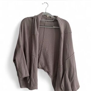 Inhabit 100% Cashmere Open-Front Draped Cardigan - Taupe Brown